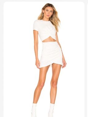 superdown Maureen White Twist-Back Tee & Mini Dress
